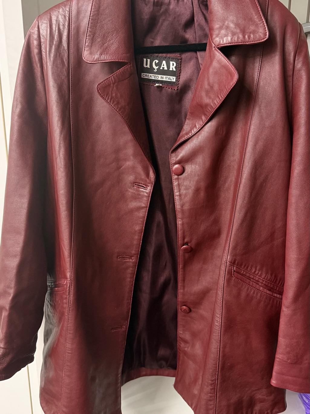Men's Burgundy Leather Jacket